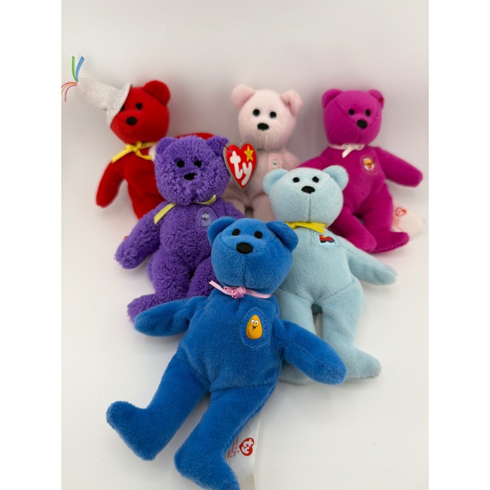 Ty McDonald's 25 Years of Happiness Beanie Babies Set 6 Multi Y2K Retro Toy